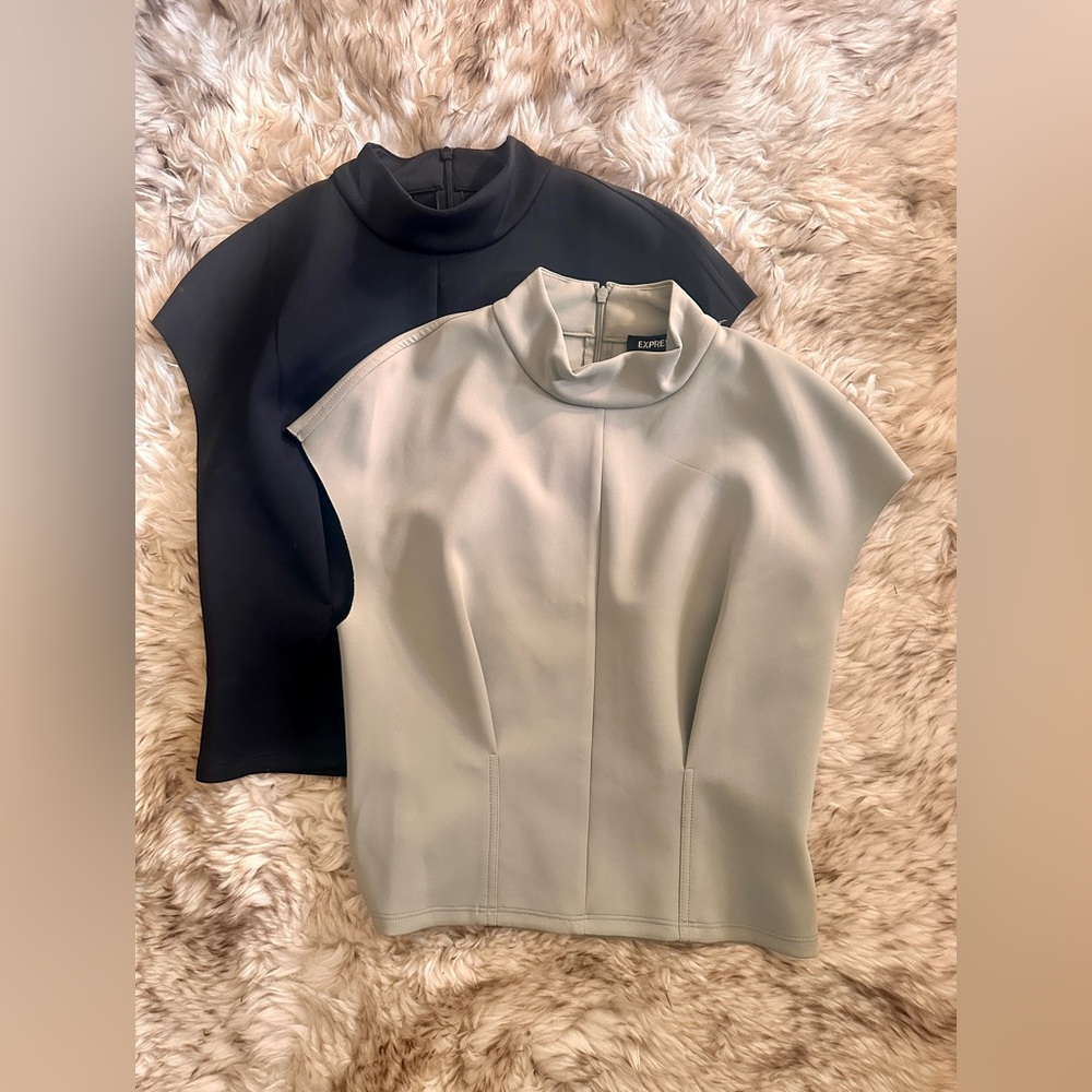 Express mock-neck sculpting seam tops (never worn!)